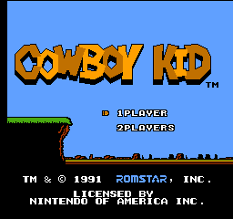 Cowboy Kid Title Screen